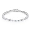 Silvertone Finish Victorian Cubic Zirconia Tennis 7 Inch Bracelet