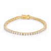 Goldtone Finish Victorian Cubic Zirconia Tennis 7 Inch Bracelet