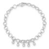 .55 Ct Stunning 8" Rhodium Bracelet with CZ Charms