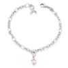 Breast Cancer Awareness Ribbon and Heart Charm Bracelet