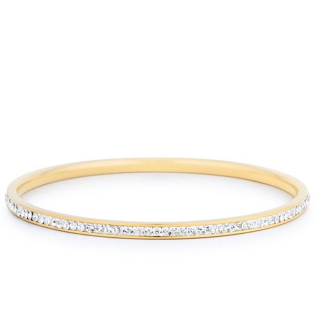 Simple Goldtone Finish Crystal Bangle Simple Goldtone Finish Crystal Bangle