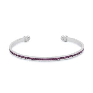 Channel-Set Amethyst Purple Cubic Zirconia Cuff