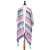Multicolored Magdelena Striped Cover Up Shawl With Tassels