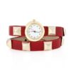 Red Studded Wrap Watch