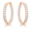 Rose Gold Plated CZ Hoop Earrings