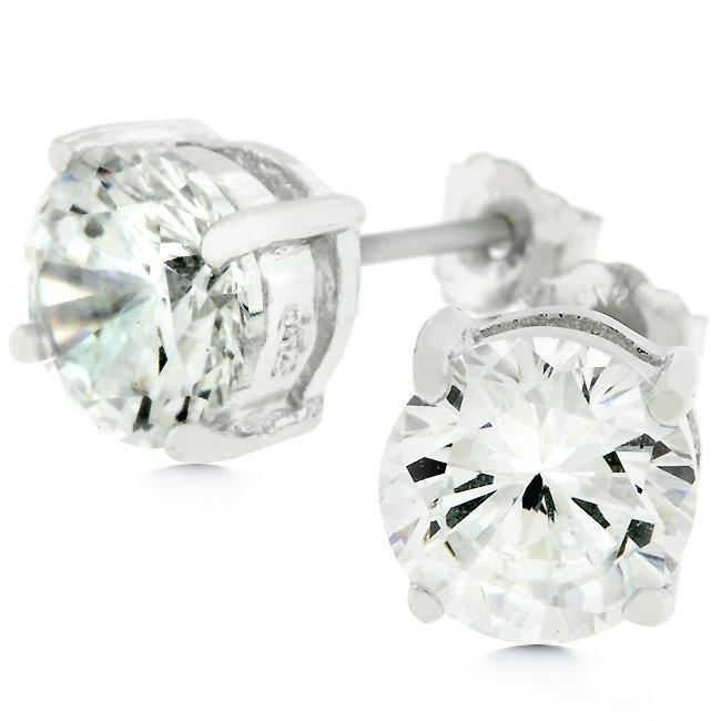 Clear Silver Round Studs 6.25 MM Earrings Clear Silver Round Studs 6.25 MM Earrings