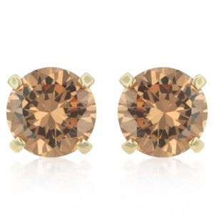 Simple Champagne Cubic Zirconia Studs