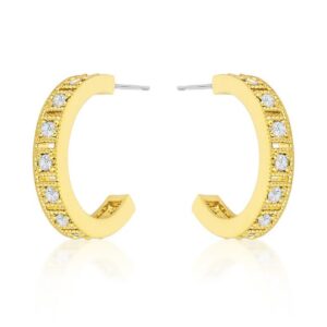 Roma Goldtone Finish Hoop Earrings