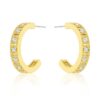 Roma Goldtone Finish Crystal Hoop Earrings