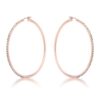 Large Rosegold Hoop Earrings with Crystals