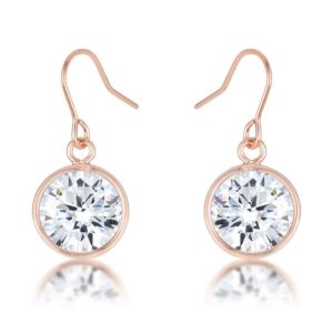 5.5 Ct Rose Gold CZ Drop Earrings