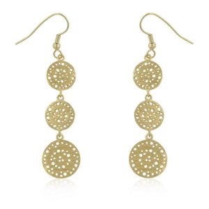 Golden Filigree Circle Earrings