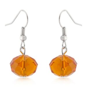 Orange Faceted Bead Earrings