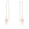 Chloe Rose Gold Stainless Steel Teardrop Threaded Drop Earrings