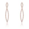 Sara 1.2ct CZ Rose Gold Delicate Double Teardrop Drop Earrings