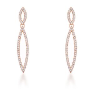 Sara 1.2ct CZ Rose Gold Delicate Double Teardrop Drop Earrings