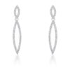 Sara 1.2ct CZ Rhodium Delicate Double Teardrop Drop Earrings
