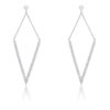 Michelle 1.2ct CZ Rhodium Delicate Pointed Drop Earrings