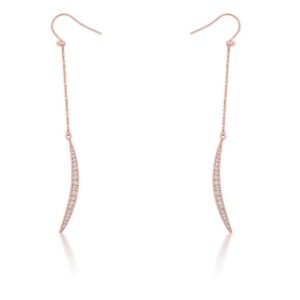 Luna 0.5ct CZ Rose Gold Delicate Moon Drop Earrings