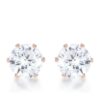 Reign 3.4ct CZ Rose Gold Stainless Steel Stud Earrings
