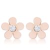 Daisy 0.3ct CZ Rose Gold Stainless Steel Flower Stud Earrings