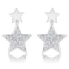 Bianca 0.5ct CZ Rhodium Star Drop Earrings