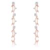 1.1Ct Vine Design Rose Gold Plated Earrings