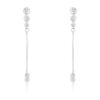 1.2Ct Graduated Rhodium Plated Drop Cubic Zirconia Earrings.