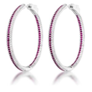 Fuchsia Micro Pave CZ Hoops