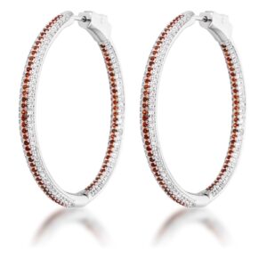 Orange Micro Pave CZ Hoops