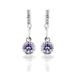 Lavender Cubic Zirconia Dangle Earrings