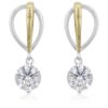 Two-tone Finish Cubic Zirconia Drop Earrings