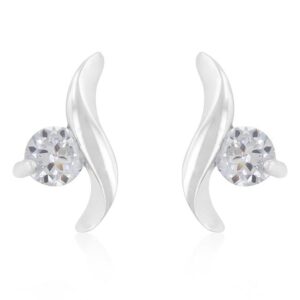 Twisting Solitaire Cubic Zirconia Earrings