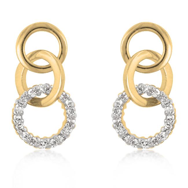 Goldtone Finish Triplet Hooplet Earrings Goldtone Finish Triplet Hooplet Earrings