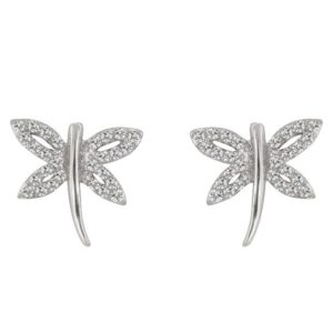 Cubic Zirconia Dragonfly Earrings