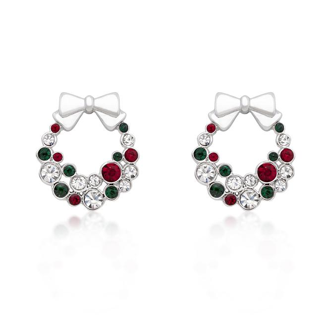 Holiday Wreath Colored Crystal Earrings Holiday Wreath Colored Crystal Earrings