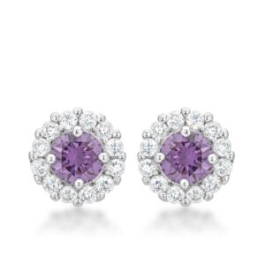 Bella Bridal Earrings in Purple