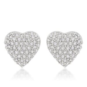 Special Pave Heart Earrings
