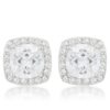 Pave Halo Earrings