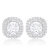 Cushion Pave Stud Earrings