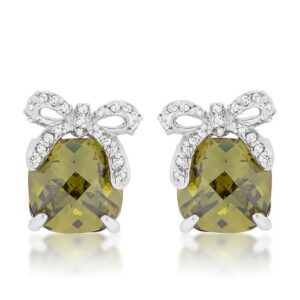 Olivine Drop Earrings with Bow