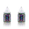 Classic Mystic Cubic Zirconia Rhodium Stud Earrings