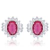 Chrisalee 3.3ct Ruby CZ Rhodium Classic Stud Earrings