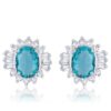 Chrisalee 3.3ct Aqua CZ Rhodium Classic Stud Earrings