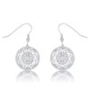 .95 Ct Interlocking Circle Rhodium and CZ Earrings