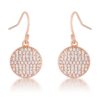 .6 Ct Elegant CZ Rose Gold Plated Disk Earrings