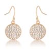 .6 Ct Elegant CZ Gold Plated Disk Earrings