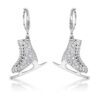 Delicate .85Ct Rhodium Plated Ice Skate Earrings