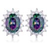 Rhodium Plated Mystic Petite Royal Oval Earrings