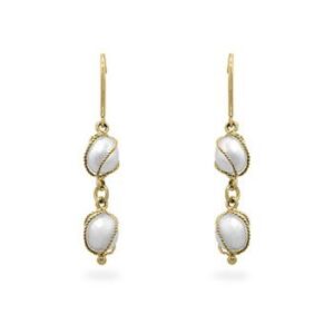 Yellow Gold Pearl Drops